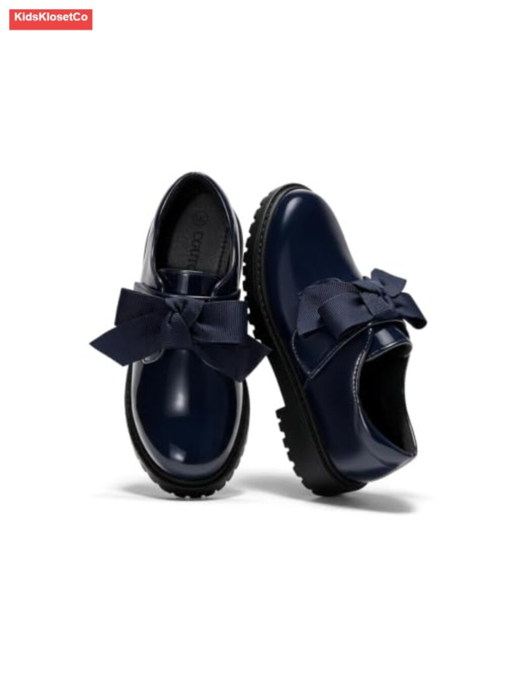 Girls Platform Loafers Bow Monkstrap Chunky Heel School Dress Shoes